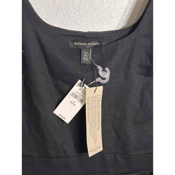 Banana Republic Black Cropped Jumpsuit Travel NWT Sz10 Petite - Picture 5 of 7